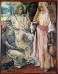 Cristo en la casa de Marta y María, 1924 (pastel sobre papel)