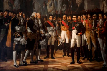 Napoleón recibe a los diputados del Senado en el Palacio Real de Berlín