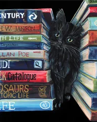 El gato curioso de la biblioteca