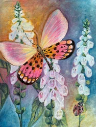 Jardín de las mariposas rosas
