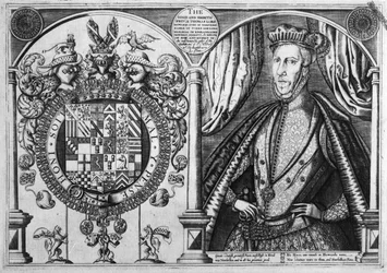 Thomas Howard, 4º duque de Norfolk y su escudo de armas, 1616