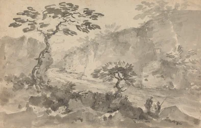 Paisaje con dos hombres