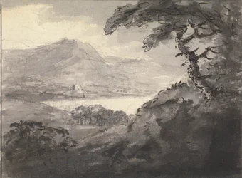 Paisaje montañoso con un lago