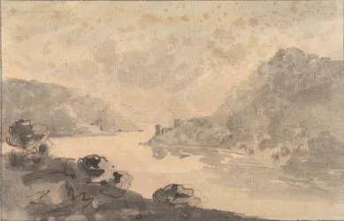 Paisaje montañoso con un río