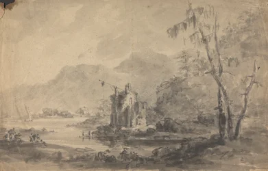 Paisaje fluvial con castillos