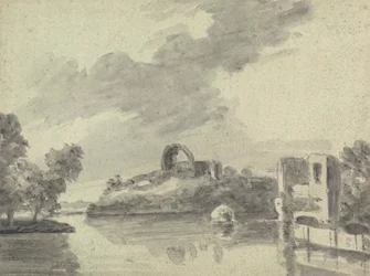Vista del río con ruinas