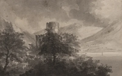 Castillo en un lago boscoso: capricho, 1804