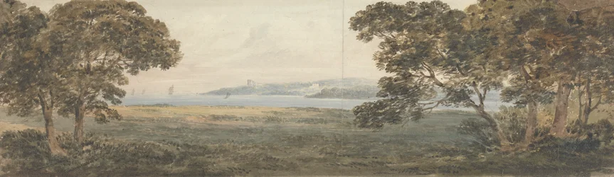 Paisaje arbolado con vistas a un estuario