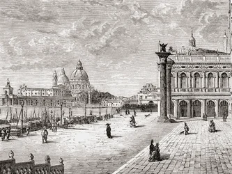 Piazza San Marco o Plaza de San Marcos, Venecia, Italia, a finales del siglo XIX. De Italian Pictures by Rev. Samuel Manning, publicado hacia 1890.