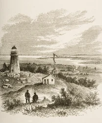 Sandy Hook, Nueva Jersey, visto desde el faro en la década de 1870, c.1880