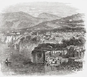 Vista de Sorrento, Campania, sur de Italia, a finales del siglo XIX. De Italian Pictures by Rev. Samuel Manning, publicado hacia 1890.