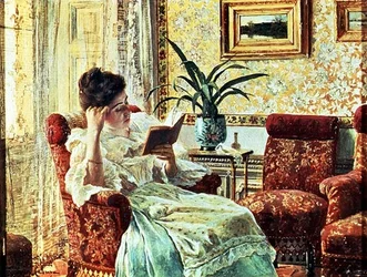 Mujer leyendo (óleo sobre lienzo)