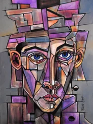 Retrato geométrico abstracto