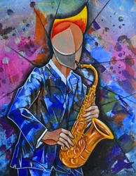 Saxofonista de jazz abstracto