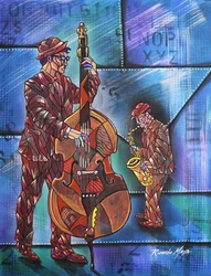Músicos de jazz geométrico