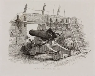 Una carronada de 12 libras de un bergantín de guerra