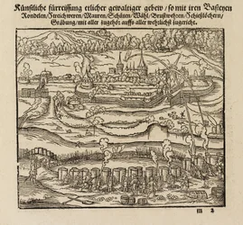 Atacando una ciudad fortificada usando cañones