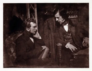 Dos hombres en conversación: Dr. Samuel Brown (1817-1856) y el reverendo George Gilfillan (1813-1878), fotografía hacia 1840
