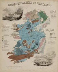 Mapa geológico de Irlanda, c 1850