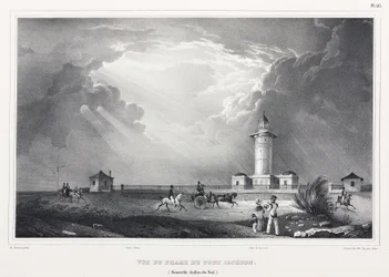 Faro en Port Jackson, Nueva Gales del Sur, Australia