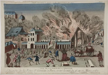 Vista del incendio en St Germain, París