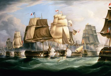 La batalla de Trafalgar, 21 de octubre de 1805, a mediodía