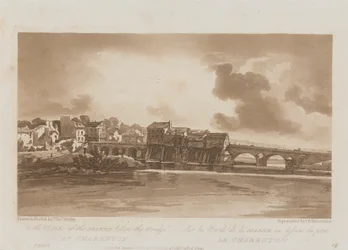 A orillas del Marne, bajo el puente de Charenton 1803; lámina 19 de Vistas de París, calco del volumen Emanuel de la lámina B1981.25.2628