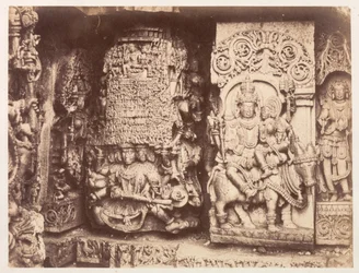 Escultura del Templo Hoysalesvara, Halebid, 1856-1857