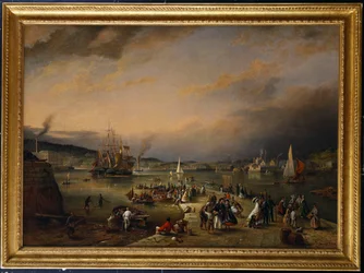 El muelle del almirante, Stonehouse, Plymouth, 1865
