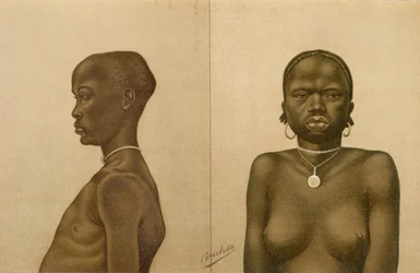 Niño Waganda y niña Dinka, de 