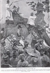 Tropas británicas entrando en Singapur, 1824, ilustración de 
