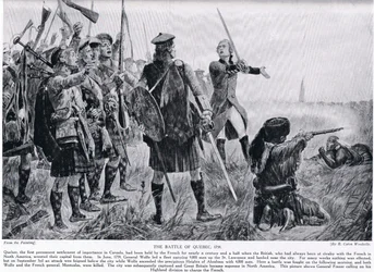 La Batalla de Quebec, 1759, ilustración de 