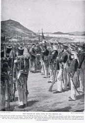 La cesión de Hong Kong a los británicos, 1841, ilustración de 