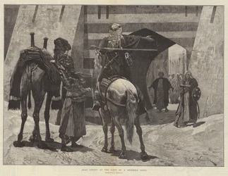 Jefes árabes en la puerta de una ciudad sitiada