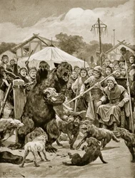 Pelea de Osos en Tiempos Sajones, ilustración de 