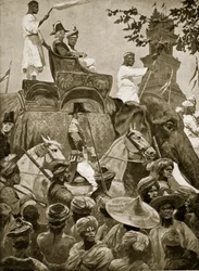 Tropas británicas entrando en Singapur, 1824, ilustración de 