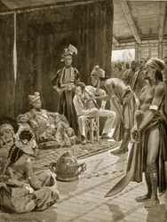 Sir James Brooke en Borneo, ilustración de 