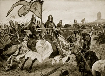 La Batalla de Crecy, 26 de agosto de 1346, ilustración de 