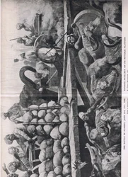 La batalla de Plassey, 23 de junio de 1757: La artillería del Nawab en su plataforma móvil, ilustración de British Battles on Land and Sea, 1915