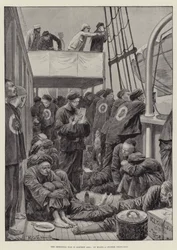 La guerra inminente en Asia Oriental, a bordo de un barco de tropas chino