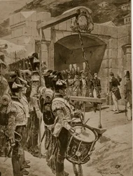 La rendición de la isla Mauricio a los británicos en 1810, ilustración de 