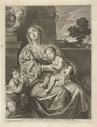 virgen con el niño dormido y san juan bautista Nuestra Señora del Bystant a Brvssel (título sobre objeto)