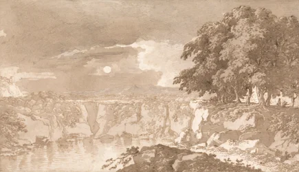 Escena de un lago italiano
