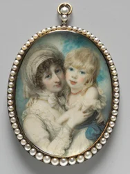 Retrato de Catherine Clemens y su hijo, John Marcus Clemens, c. 1800