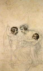 La condesa de Hopetoun con sus hijas Jasmin y Lucy