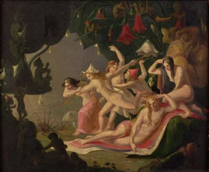El ataque de la araña (óleo sobre lienzo)