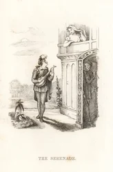 El esqueleto de la Muerte y un juglar. ,1827 (grabado)