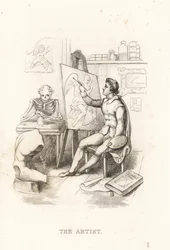 El esqueleto de la muerte y el artista, 1827 (grabado)