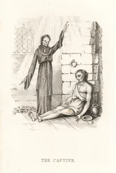 El esqueleto de la Muerte y el cautivo. ,1827 (grabado)