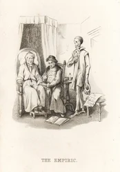 El esqueleto de la Muerte y el curandero. ,1827 (grabado)